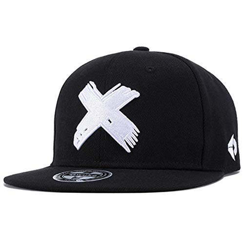 Sporty Snapback Cap Cross Hip Hop Baseball Flat Brim Mütze Kappe Basecap (schwarz/weiß) von Sporty