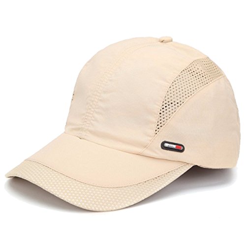 Sporty Sport Running Baseballcap Golf Outdoor Mesh Kappe Mütze Jogging Fitness Cap Laufkappe Schirmmütze Basecap atmungsaktiv verstellbar (Beige) von Sporty