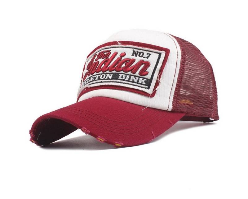 Sporty Trucker Cap Indian Vintage Distressed Trucker Mesh Baseballcap im vintage used Look von Sporty