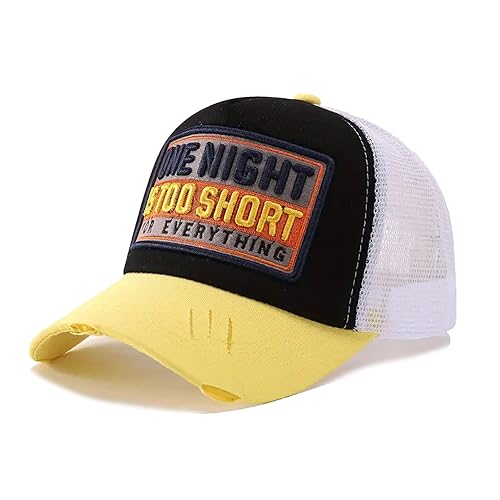 Sporty Trucker Mesh Baseballcap One Night Distressed Cap Herren Damen (gelb) von Sporty