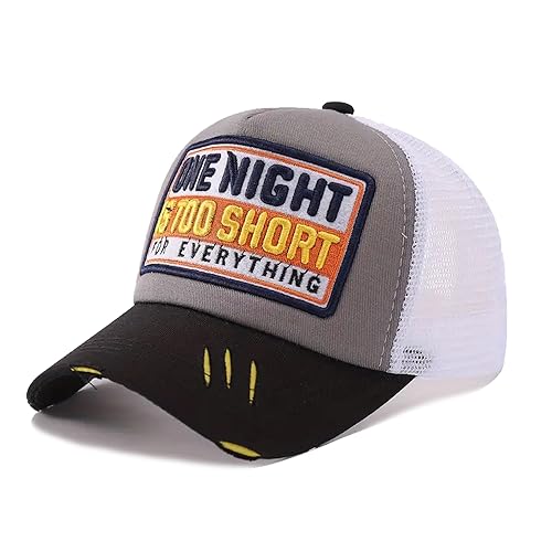 Sporty Trucker Mesh Baseballcap One Night Distressed Cap Herren Damen (grau) von Sporty