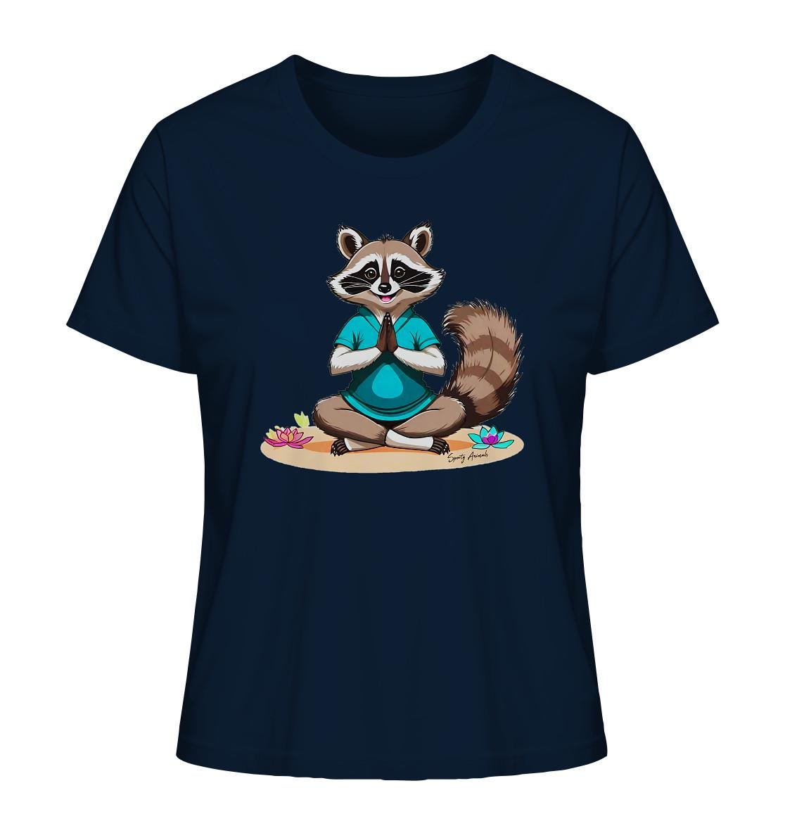 Lustiger Yoga Waschbär - T-Shirt | Damen Sportyanimals von SportyAnimals
