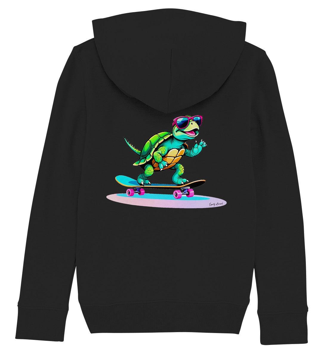 Skateboarding Turtle - Kids Organic Hoodie von SportyAnimals