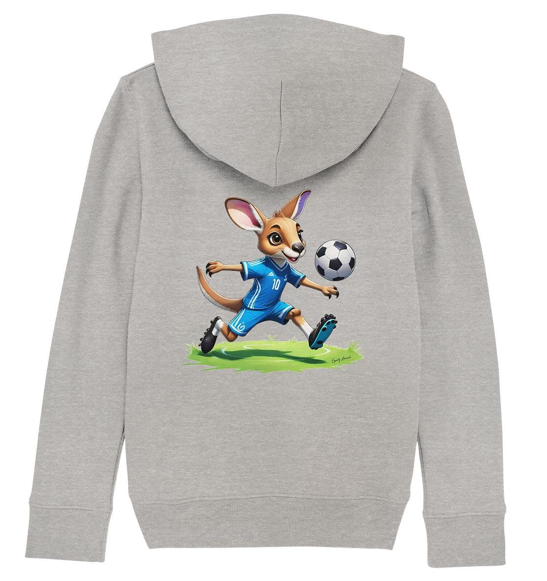 Soccer Kangaroo - Kids Organic Hoodie von SportyAnimals
