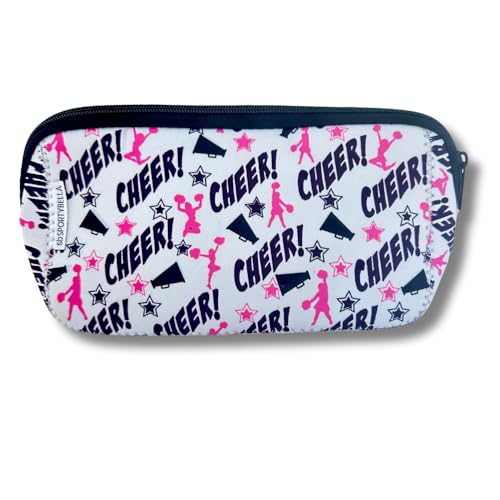 Sportybella Cheer-Geschenke für Cheerleader, Make-up-Tasche, Mädchen, Chearlading-Thema, Reisen, wasserdicht, Kulturbeutel, Organizer, Mädchen-Zubehör, Schwarz, Kosmetiktasche von Sportybella