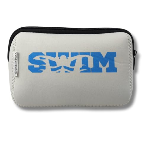 Sportybella Schwimmgeschenke für Schwimmer, Make-up-Tasche, Schwimmer-Geschenk für Frauen, Schwimmthema, Reisen, wasserdicht, Kulturbeutel, Organizer, Mädchen-Zubehör, Blau, Kosmetiktasche von Sportybella