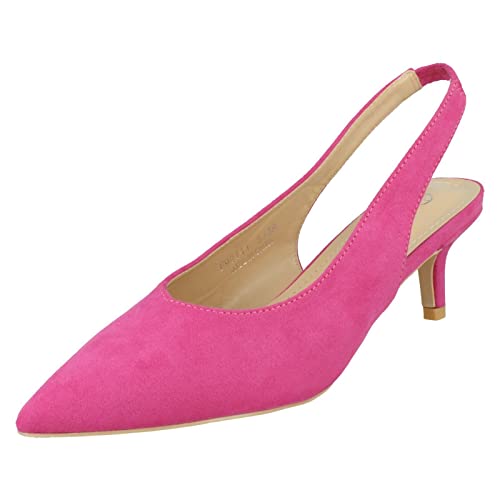 F9R0111 Damen-Slingback-Absatz, Stiletto-Absatz, fuchsia pink, 39 EU von Spot On