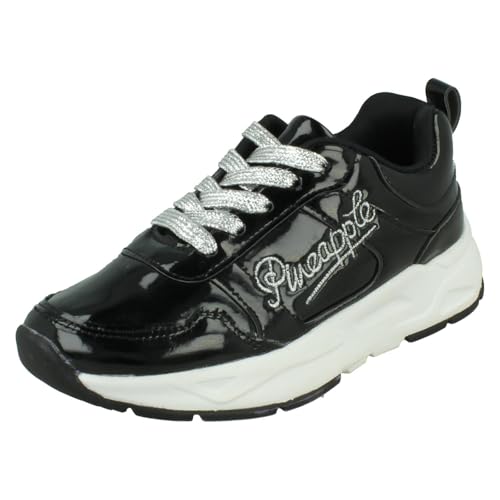 Pineapple H2R716 Mädchen-Sneaker, bequem, Memory-Schaum, Schnürschuh, Schwarz , 38/38.5 EU von Spot On
