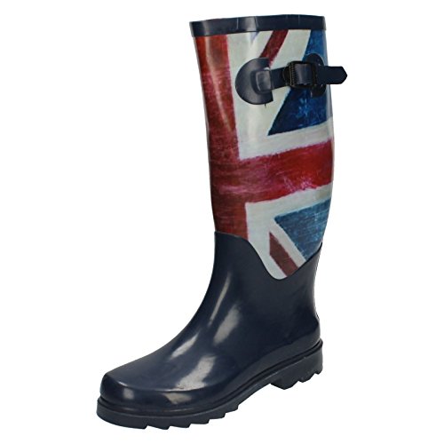 Spot On Damen Gummistiefel mit Union-Flagge-Design, marineblau, 38 EU von Spot on