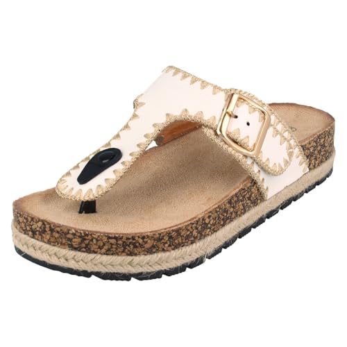 Spot On Down To Earth Damen Zehensteg-Sandalen F12105, weiß, 38 EU Spot On Down To Earth Damen Zehensteg-Sandalen F12105, weiß, 38 EU von Spot On