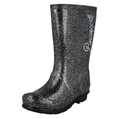 Spot On Mädchen-Gummistiefel mit Ananas-Glitzer, X1272, Schwarz, 29 EU von Spot On