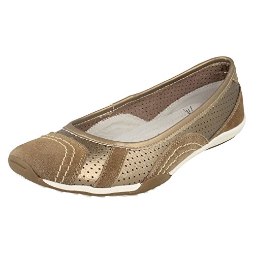 Flache Ballerinas für Damen von Down to Earth, Bronzebraun, 38 EU von Spot On