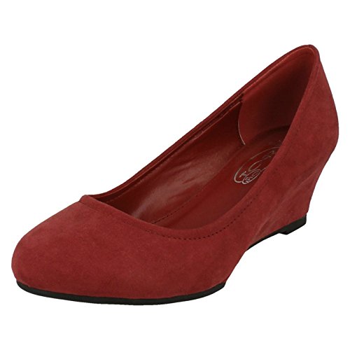 Damen Spot On Keilpumps F9810, Rot - Rotbraun - Größe: 38 EU von Spot on