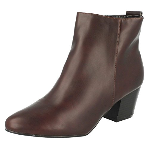 Damen Spot On Stiefeletten F50360 Burgundy PU Gr., - Burgunderrotes Kunstleder - Größe: 39 EU von Spot on
