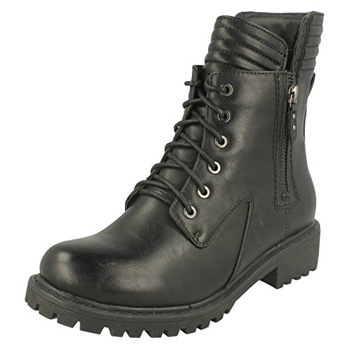 Damen Spot On Stiefeletten Stil – F50325, Schwarz - Schwarz - Größe: 40 EU von Spot on