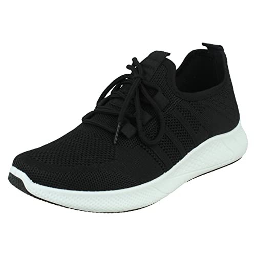 Lässiger Damen-Sneaker mit Schnürung, Schwarz , 40 EU von Spot on