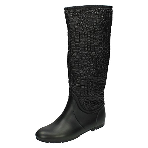 Spot On Damen Gummistiefel mit Kroko-Design (39 EU) (Schwarz) von Spot on