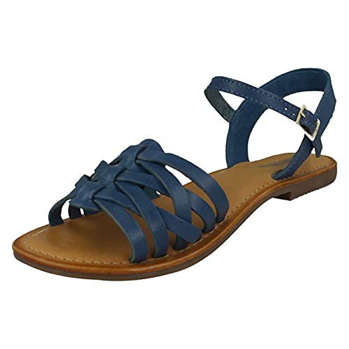 Spot On Damen Leather Collection Flache Riemchensandalen, blau, 39 EU von Spot on