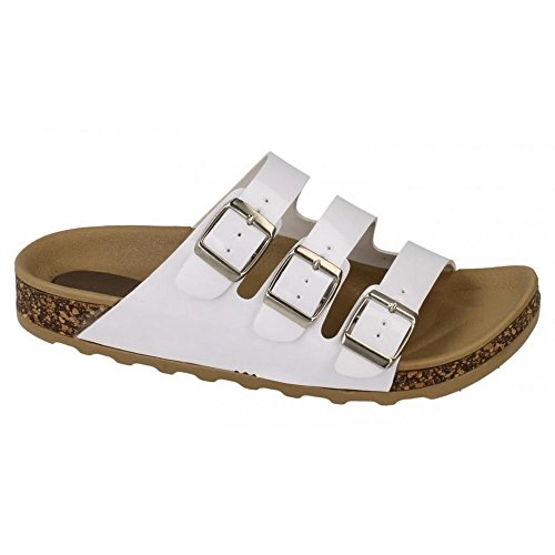 Spot On Damen-Sandalen mit drei Schnallen, Weiß - weiß - Größe: 38 EU von Spot on