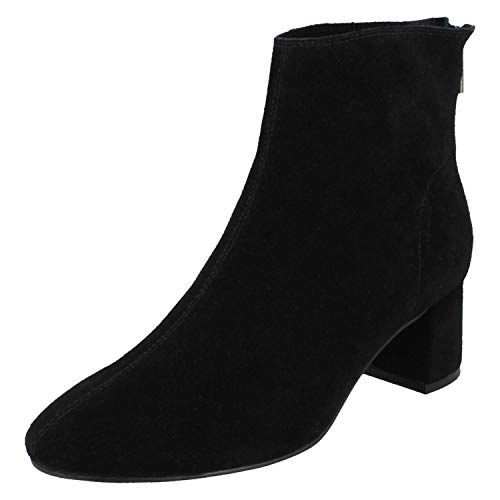 Spot On Damen Wildleder Stiefeletten, Schwarz - Schwarz - Größe: 39 EU von Spot on