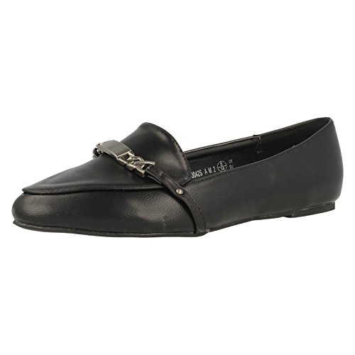 Spot On F80042 Damen Flats, Schwarz - Schwarz (Black Pu) - Größe: 40 EU von Spot on