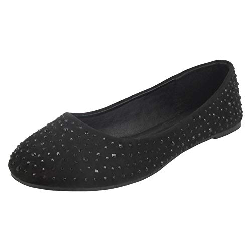 Spot On Flache Ballerinas für Damen., Schwarz - Schwarz - Größe: 39 EU von Spot on