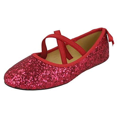 Spot On Mädchen Ballerinas mit elastischem Riemen, fuchsia pink, 27 EU von Spot on