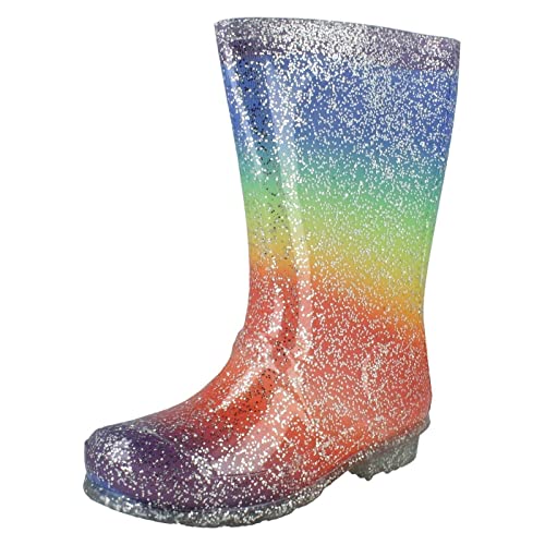 Spot On Mädchen Glitzer Gummistiefel, Rainbow Multi, 30 EU von Spot on