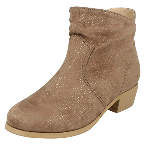 Spot On Mädchen Stiefel mit mittelhohem Absatz, - Nude Beige - Größe: 33 EU von Spot on