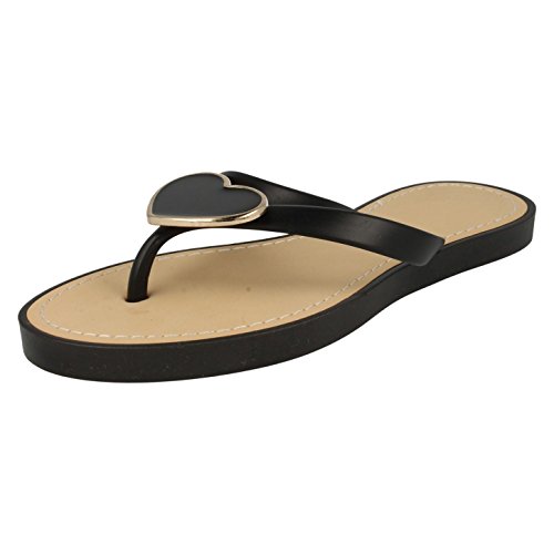 Spot on Damen Flip Flops mit Metall Herz (36 EU) (Nude) von Spot on