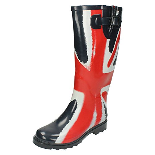 Spot on Damen Gummistiefel mit Union-Jack-Design (38 EU) (Marineblau/Rot) von Spot on