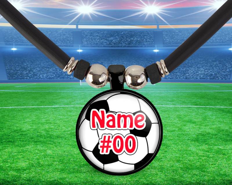 Jungen Und Mädchen Name/Nummer Fußball Halskette Team Geschenk Trainer Personalisierter Anhänger Schule Mannschaft Fußball Mutter von SpotLightJewels