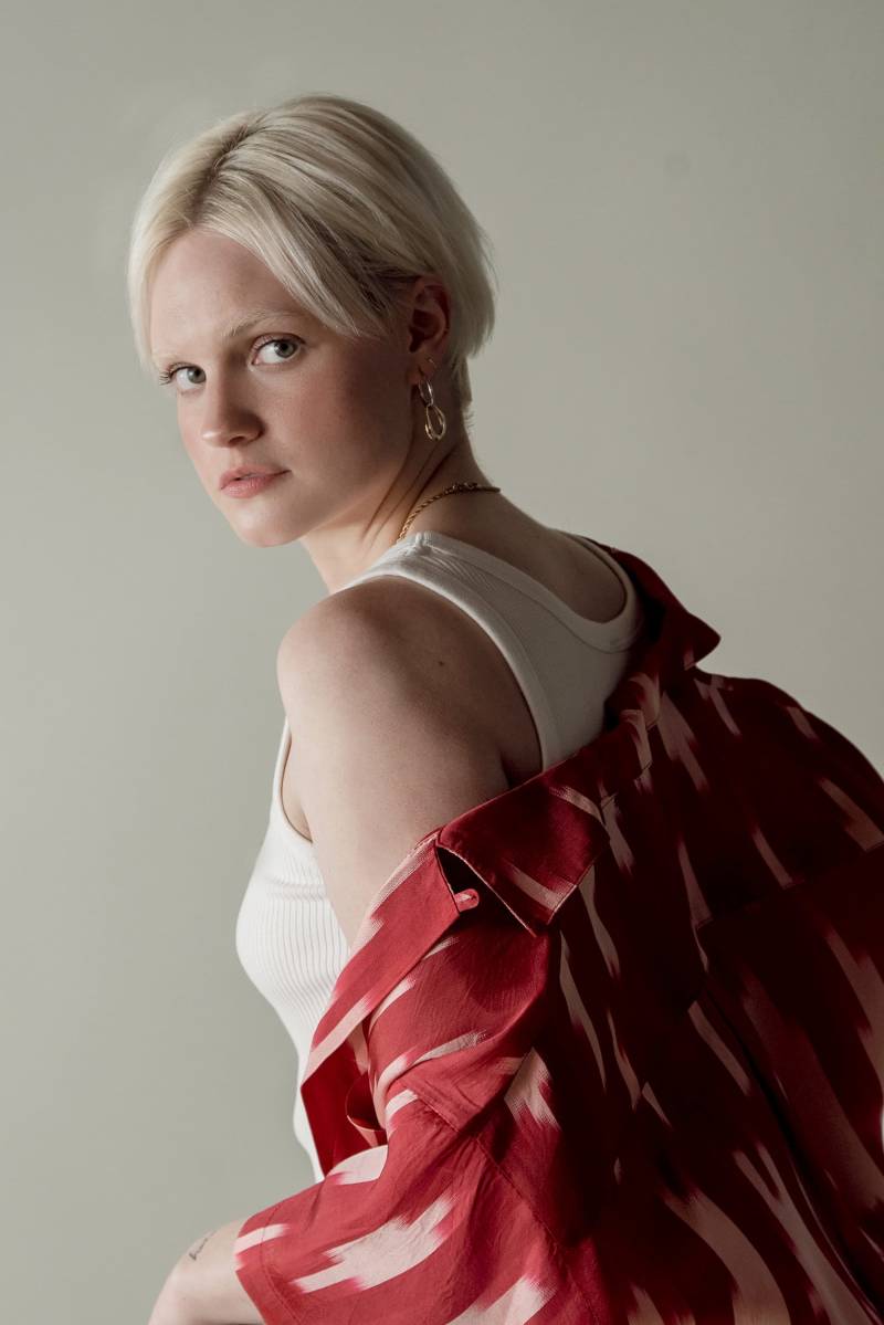 Rotes Seiden Ikat Hemd von SpotMeStudio