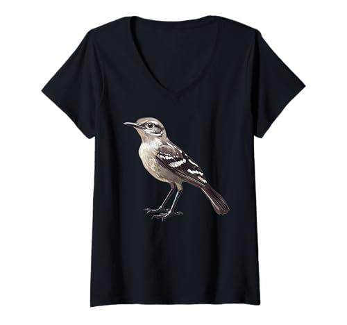 Damen Spottdrosseln Spottdrossel T-Shirt mit V-Ausschnitt Damen Spottdrosseln Spottdrossel T-Shirt mit V-Ausschnitt von Spottdrosseln Spottdrossel Tier Shop