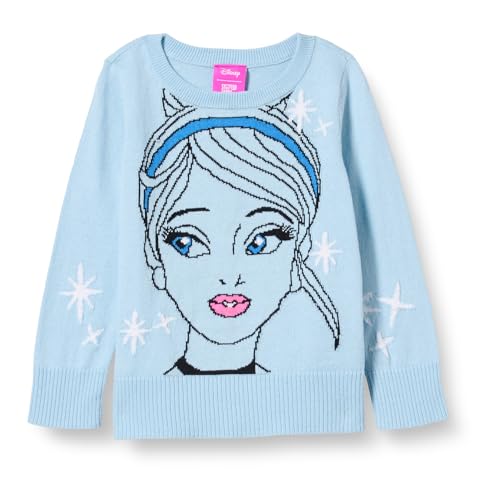 Amazon Essentials Disney | Marvel | Star Wars | Frozen | Princess Mädchen Pullover mit Rundhalsausschnitt (Früher Spotted Zebra), Prinzessin Cinderella, 8 Jahre von Amazon Essentials