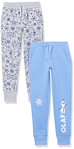 Amazon Essentials Disney | Marvel | Star Wars | Frozen | Princess Mädchen Jogginghose aus Fleece (zuvor Spotted Zebra), 2er-Pack, Blau/Grau Frozen 2 Olaf, 2 Jahre von Amazon Essentials