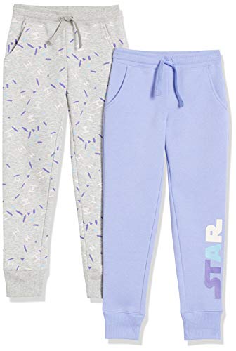 Amazon Essentials Disney | Marvel | Star Wars | Frozen | Princess Mädchen Jogginghose aus Fleece (zuvor Spotted Zebra), 2er-Pack, Star Wars Logo, 3 Jahre von Amazon Essentials