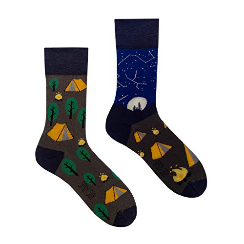 Spox Sox Casual Unisex für Damen und Herren – lustige, mehrfarbige, bunte, verrückte, unterschiedliche, gemusterte Socken für Individualisten, Gr. 36-39, Biwak von Spox Sox