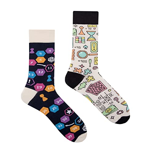 Spox Sox Casual Unisex für Damen und Herren – lustige, mehrfarbige, bunte, verrückte, unterschiedliche, gemusterte Socken für Individualisten, Gr. 36-39, Brettspiele von Spox Sox