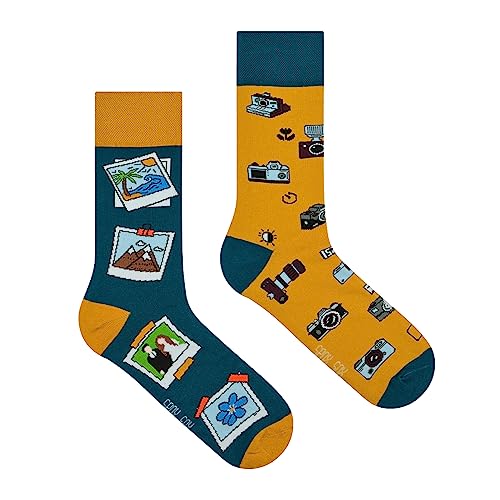 Spox Sox Casual Unisex für Damen und Herren - lustige, mehrfarbige, bunte, verrückte, unterschiedliche, gemusterte Socken für Individualisten, Gr. 36-39, Fotograf von Spox Sox