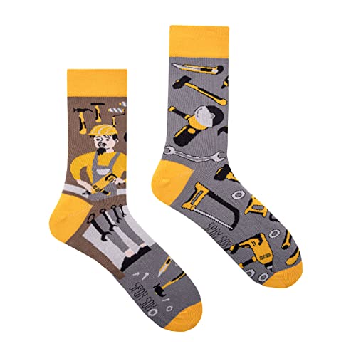 Spox Sox Casual Unisex für Damen und Herren – lustige, mehrfarbige, bunte, verrückte, unterschiedliche, gemusterte Socken für Individualisten, Gr. 40-43, Bastler von Spox Sox