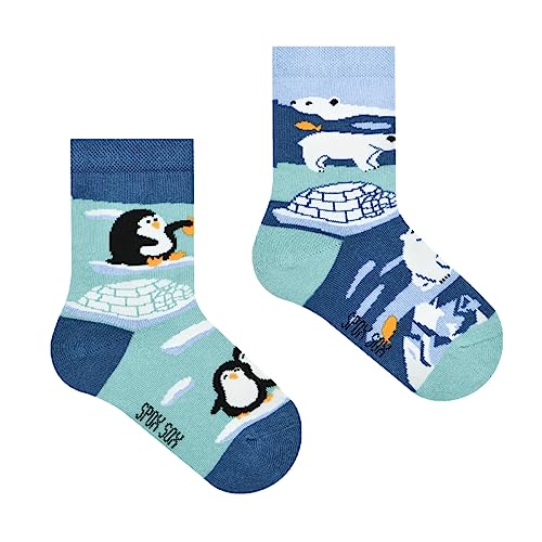 Spox Sox Casual Unisex für Kinder - lustige, mehrfarbige, bunte, verrückte, unterschiedliche gemusterte Socken für Individualisten, Gr. 23-26, Winter von Spox Sox