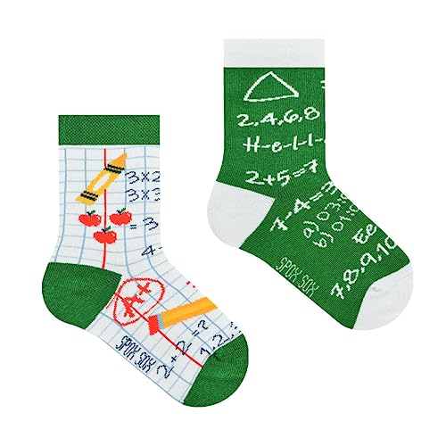 Spox Sox Casual Unisex für Kinder - lustige, mehrfarbige, bunte, verrückte, unterschiedliche gemusterte Socken für Individualisten, Gr. 27-30, in der Schule von Spox Sox