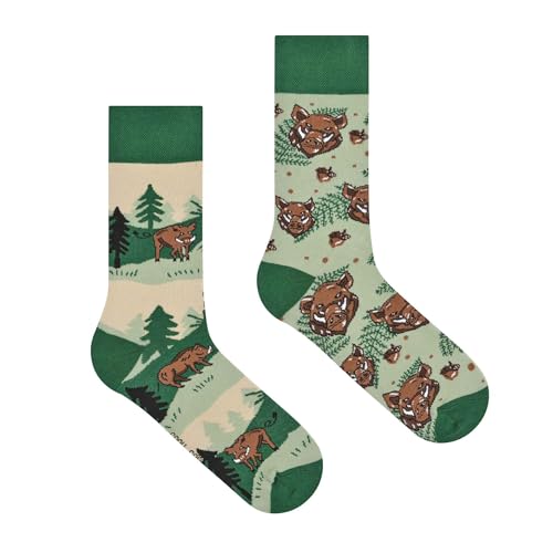 Spox Sox Casual Unisex - lustige, verrückte, bunte Socken für Damen und Herren, Gr. 36-39, Wildschwein von Spox Sox