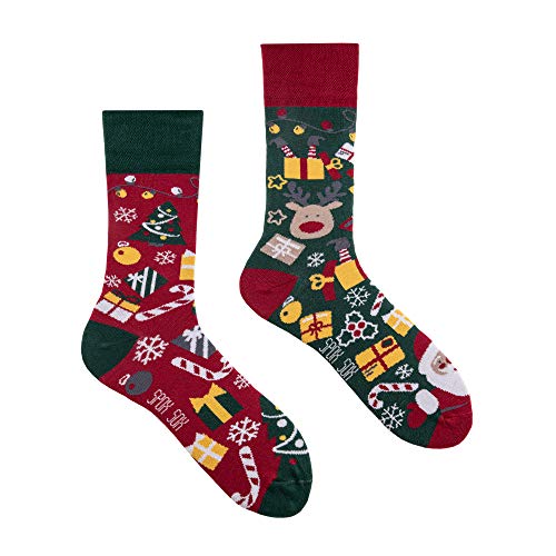 Spox Sox Casual Unisex für Damen und Herren – lustige, mehrfarbige, bunte, verrückte, unterschiedliche, gemusterte Socken für Individualisten, Gr. 36-39, Weihnachtsgeschenke von Spox Sox