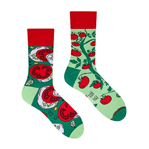 Spox Sox Casual Unisex für Damen und Herren – lustige, mehrfarbige, bunte, verrückte, unterschiedliche, gemusterte Socken für Individualisten, Gr. 40-43, Tomaten von Spox Sox