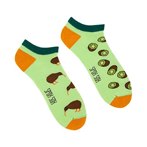 Spox Sox Casual Unisex für Damen und Herren – lustige, mehrfarbige, bunte, verrückte, unterschiedliche Sneaker Socken für Individualisten, Gr. 36-39, Kiwi von Spox Sox