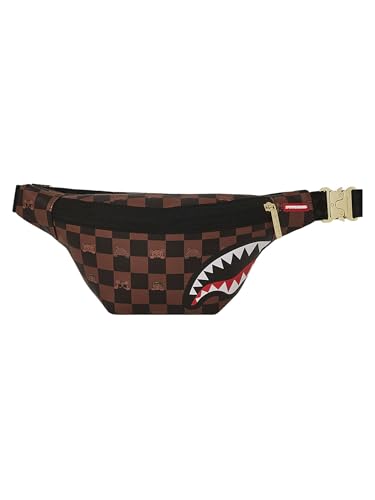 Sprayground Herren Umhängetasche Mit „Peeking Character Check“-Print, Brown, One Size von Sprayground
