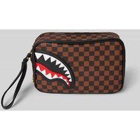Sprayground Kulturtasche mit Trageschlaufe Modell 'SAWTOOTH SHARKS IN PARIS' in Dunkelbraun, Größe 1 von Sprayground