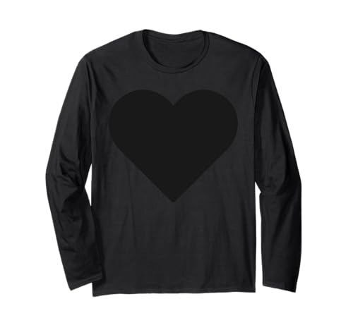 Damen T-Shirt mit süßem schwarzem Herz Langarmshirt Damen T-Shirt mit süßem schwarzem Herz Langarmshirt von Spread Kindness with a Heart t